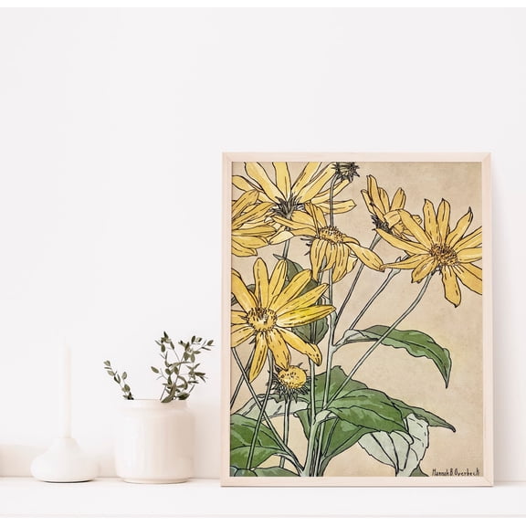 Sunflowers By Hannah Borger Overbeck, Housewarming, Botannical Poster, Museum Poster, Gallery Poster, Home Decor, Unframed Poster Size 16x24