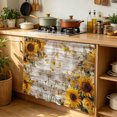 thumbnail image 1 of Sunflowers Cabinet Curtains for Kitchen 35"W x 35"L, Spring Daisy Floral Butterfly Dragonfly Wood Grain Laundry Sink Cabinets Magic Tape Short Curtain Privacy Panel for Bathroom Vanity Cabinets, 1 of 9