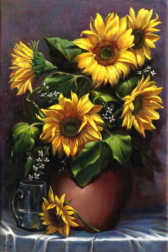 Sunflowers Canvas Art - Shiva (22 x 32)