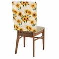 thumbnail image 1 of Sunflowers Chair Covers Set of 8 Retro Country Yellow Floral Green Leaves Newspaper Texture Chair Back Covers Stretch Removable Washable Slipcovers Protector for Dining Room Kitchen Party Decor, 1 of 9