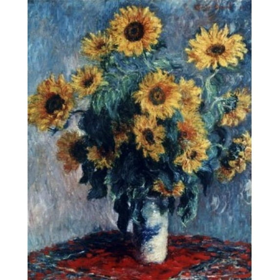 Sunflowers Claude Monet 1840-1926 French Oil on Canvas Metropolitan Museum of Art New York City New York USA - 18 x 24 in.