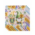 thumbnail image 1 of Sunflowers Cloth Napkins Set of 4 Reusable Dinner Napkins, Spring Gnomes Hydrangea Daisy Flowers Pink Plaid Cocktail Napkin Washable Table Napkins for Wedding/Holiday Party/Baby Shower 20"x20", 1 of 7