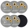thumbnail image 1 of Sunflowers Coasters Set of 6, Absorbent Coasters for Drinks, Modern Bee You Are My Sunshine Grey Coaster for Desk Coffee Table Protection, Home Decor House Warming Gifts 4", 1 of 8