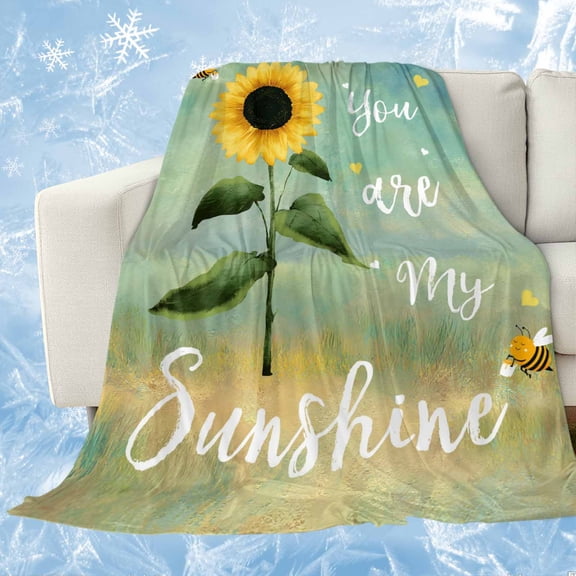 Sunflowers Cooling Blanket,Lightweight Breathable Summer Throw Blanket with Double Sided Cold Effect,Botanical Ombre Flowers You Are My Sunshine Picnic Blankets Bed Sheet for Hot Sleepers 30"x40"