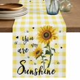 thumbnail image 1 of Sunflowers Cotton Linen Table Runner for Dining Kitchen, Spring Summer Bees Floral Yellow Plaid Wedding Outdoor Party Tablerunners Decoration, Dresser Scarf Coffee Tablecloth Runners 13x90 Inches, 1 of 9