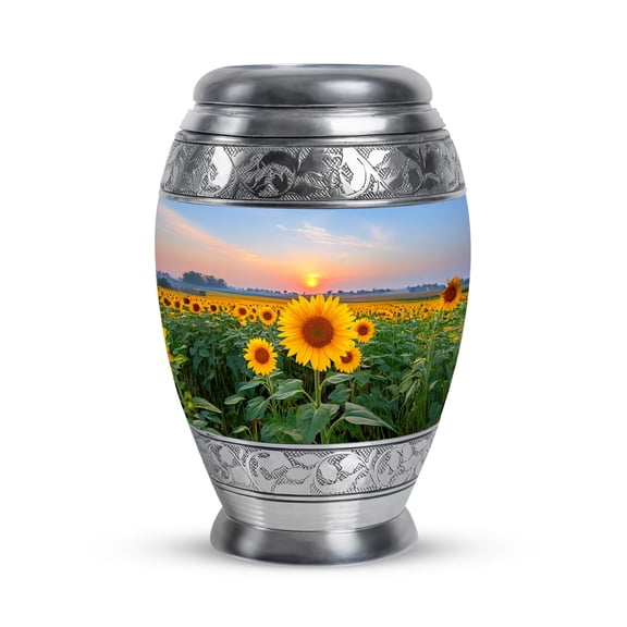 Sunflowers Cremation Urns for Ashes Adult Man, Sunset Burial Urns for Adult Ashes, 3" Urn for Cremains, Heart Felt Gifts for Women