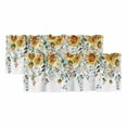 thumbnail image 1 of Sunflowers Curtain Valances for Windows, Kitchen Valance Window Treatments Panel 2 Pack, Eucalyptus Leaves Spring Floral Summer Botancial Rod Pocket Short Curtains for Bathroom Bedroom 60 x 18 Inch, 1 of 8