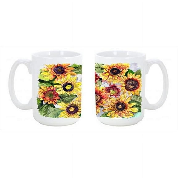 Sunflowers Dishwasher Safe Microwavable Ceramic Coffee Mug 15 oz.