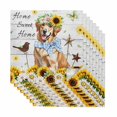 thumbnail image 1 of Sunflowers Dog Cloth Napkins, Spring Watercolor Floral Stars Wood Grain Washable and Reusable Dinner Napkins Set of 8, Table Napkin for Kitchen Party Birthday Wedding Hotel Housewarming 20"x20", 1 of 9