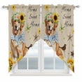 thumbnail image 1 of Sunflowers Dog Swag Valances for Windows, Kitchen Curtains 36 Inch Length 2 Panels Set, Spring Watercolor Floral Stars on Linen Short Curtains for Small Windows Rod Pocket Cafe Curtains 28"x36", 1 of 8