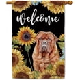 thumbnail image 1 of Sunflowers Dogue de Bordeaux House Flag Watercolor Dog Floral Spring Summer Decor Flag for Outdoor Yard Double Side 28X40 Inch, 1 of 6