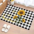 thumbnail image 1 of Sunflowers Entryway Rug 2'x3'&nbsp; Non Slip Front Door Mats, Spring Summer Bees Floral Black Plaid Entrance Rugs Indoor Outdoor Carpet, Washable Floor Mats Small Area Rug for Bedroom Kitchen, 1 of 8