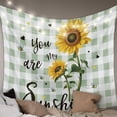 thumbnail image 1 of Sunflowers Farmhouse Tapestry for Bedroom Wall Hanging Tapestry, Sage Green Plaid Pastoral Rustic Ceiling Backdrop Tapestries Poster Blanket Wall Decor for Teens Room Living Room Dorm 39" x 59", 1 of 8
