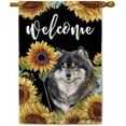 thumbnail image 1 of Sunflowers Finnish Lapphund House Flag Watercolor Dog Floral Spring Summer Decor Flag for Outdoor Yard Double Side 28X40 Inch, 1 of 6