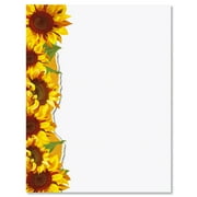 Sunflowers Floral Letter Papers - Set of 25 spring stationery papers are 8 1/2" x 11", compatible computer paper, Fall, Wedding & Bridal Shower Flyers, Invitations, or Letter Paper
