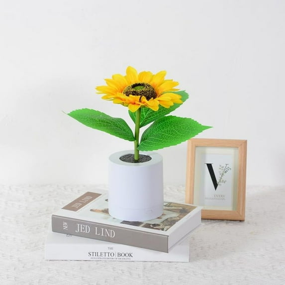 Sunflowers Flower Lamp, Rechargeable Cordless Table Lamp, Battery Powered Small Night Light,Gift for Mom for Valentine Day,Mothers Day,Xmas,Birthday