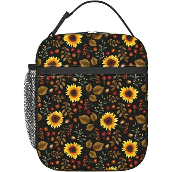 Sunflowers Flowers Insulated Lunch Bag, Reusable Lunch Box Tote Bag For Office Work Picnic Travel Women/Men