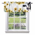 thumbnail image 1 of Sunflowers Funny Cows Valance Curtain for Windows Yellow Flower Farm Animal Plant Rod Pocket Curtain Valances Short Window Treatments Panels for Kitchen Bathroom Laundry Room Basement 56 x 16 Inch, 1 of 9