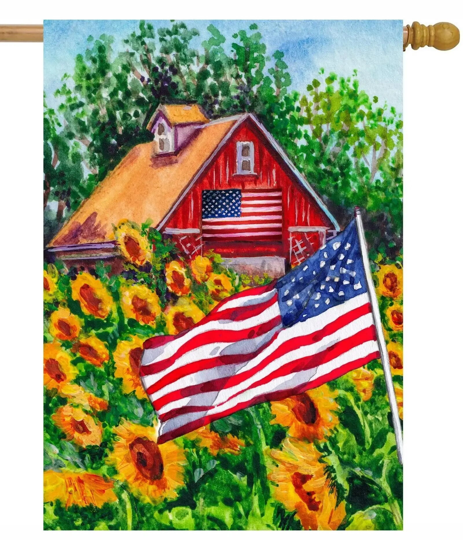 Sunflowers Gard Flag Flowers Yard Small Flag Sunset Farm Field Nature ...