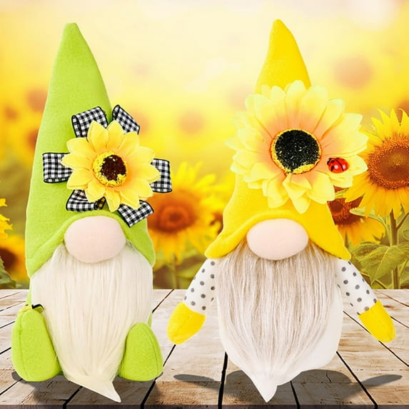 Sunflowers Gnome-Summer Spring Faceless Gnomes for Farmhouse Sunflower Kitchen Decor Ornaments,Scandinavian Gnomes Elf Plush Doll Easter Decorations