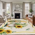 thumbnail image 1 of Sunflowers Gnomes Area Rugs 8'x10', Washable Small Throw Rugs for Living Room Patio, Eucalyptus Spring Linen Texture Indoor Outdoor Rug Non-Slip Low Pile Carpet Runner Reversible Floor Mats, 1 of 8