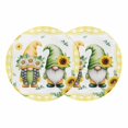 thumbnail image 1 of Sunflowers Gnomes Round 13 Inch Placemats Set of 2, Eucalyptus Spring Yellow Plaid HeatResistant Non Slip Place Mats for Dining Table, Wipeable Braided Kitchen Table Mats for Housewarming, 1 of 9