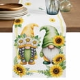 thumbnail image 1 of Sunflowers Gnomes Table Runner 70 Inches, Eucalyptus Spring Garden Floral Bed Runner Dresser Scarves Tabletop for Indoor Outdoor Parties/Ceremony/Banquet, 13" x 70", 1 of 9
