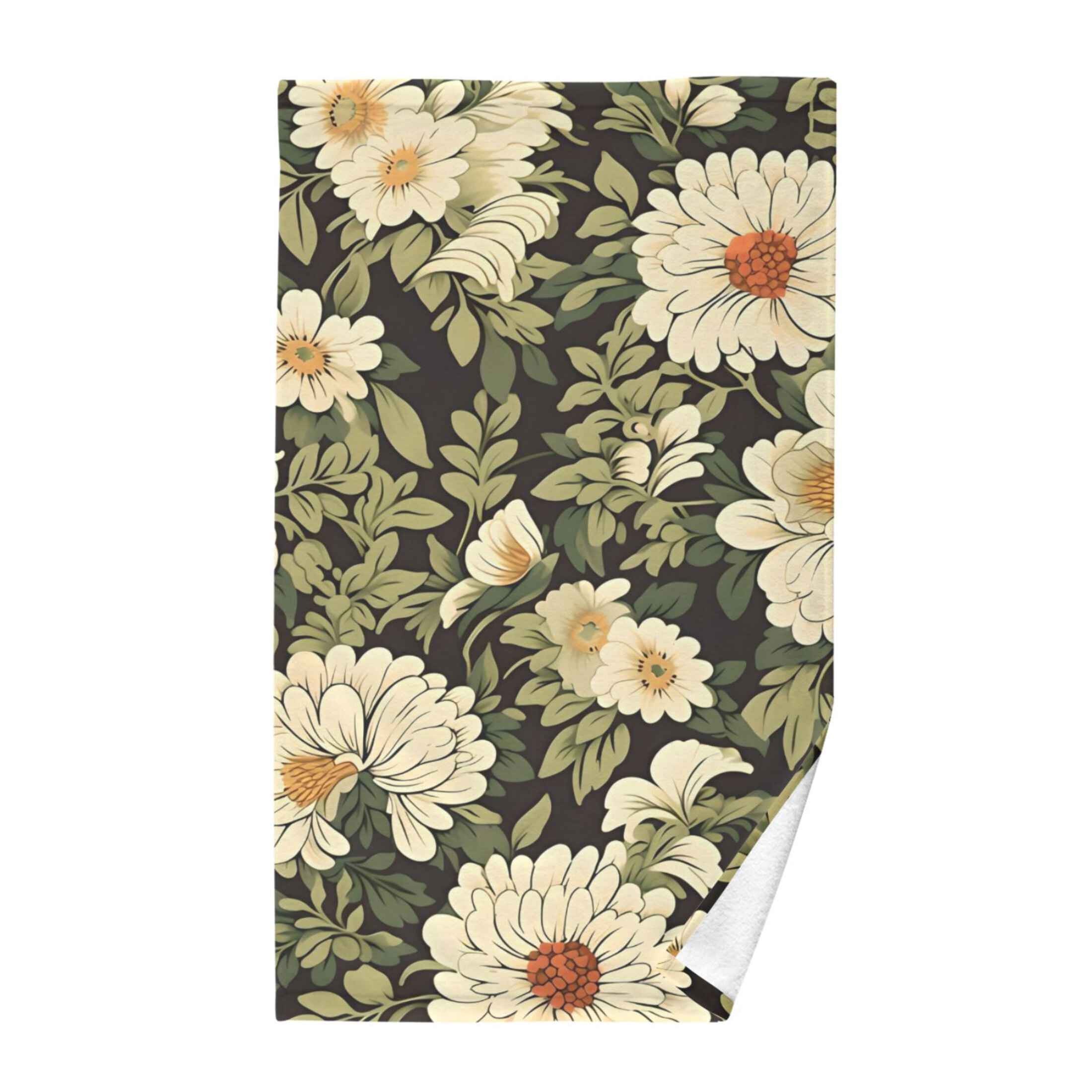 Sunflowers Green Leaves Hand Towel