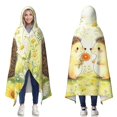 thumbnail image 1 of Sunflowers Hedgehog Wearable Blanket Hoodies for Women Men Adults Hedgehog Lovers Cute Hedgehogs Hooded Blankets for Camping Office Decor Birthday Gifts 50×60 Inch, 1 of 5