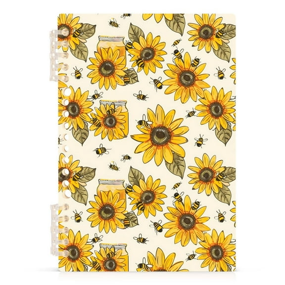 Sunflowers Honey Bee Notebooks 1-subject Journal 60 Sheets A5 College Ruled Paper Detachable Ring 8.3"x5.7"