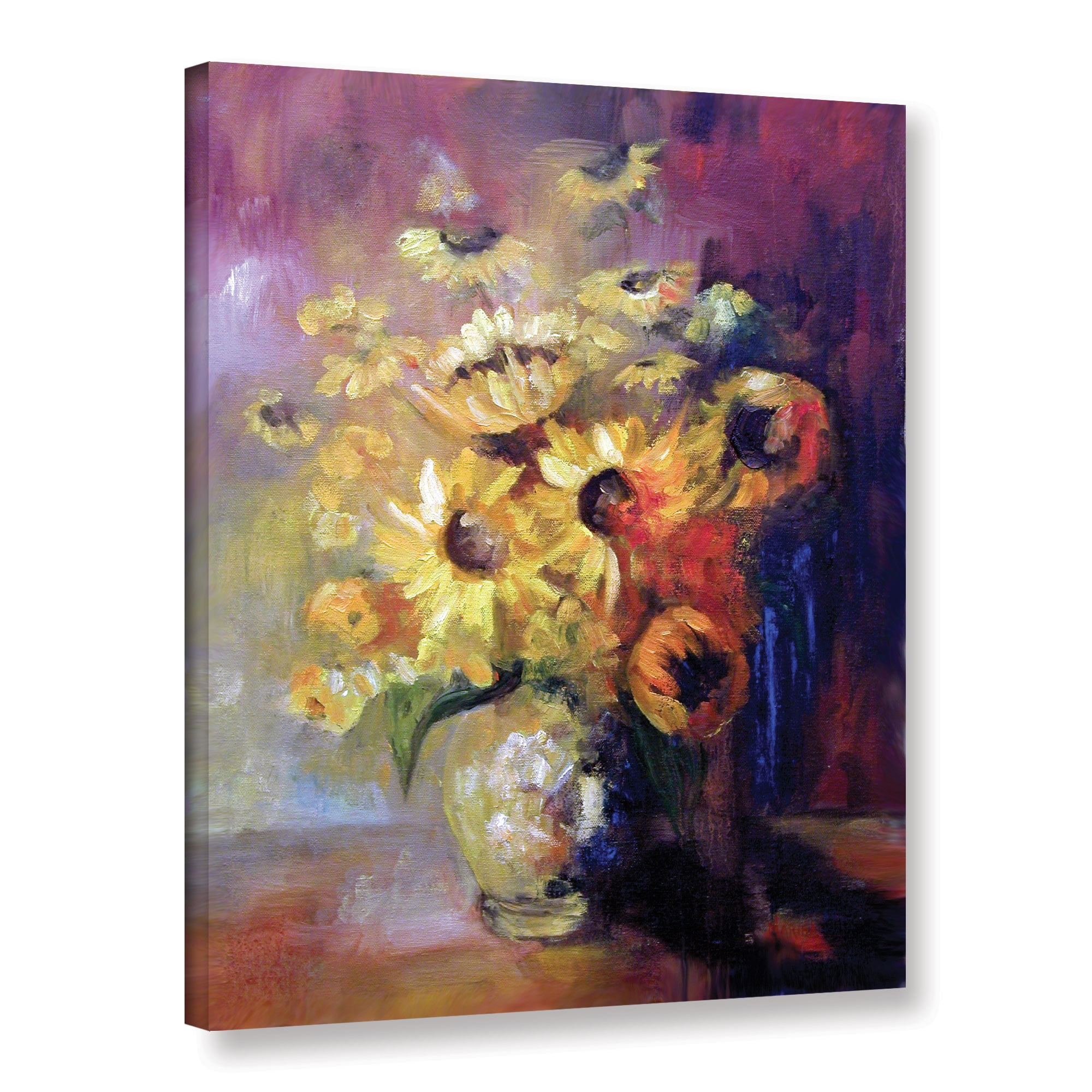 Sunflowers-In-Vase Gallery Wrapped Canvas by Marina Petro
