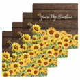 thumbnail image 1 of Sunflowers Kitchen Dish Towels for Drying Dishes Set of 4, Wooden Yellow Summer Botanical Elegant Pastoral Waffle Weave Microfiber Hand Tea Bathroom Towels Quick Dry & Absorbent Towel 12x12, 1 of 7