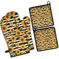 thumbnail image 1 of Sunflowers Kitchen Oven Mitt and Pot Holder Sets 4 Pcs for Baking, Cooking and Grilling, Heat Resistant Up To 392 °F, 1 of 7
