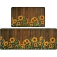 thumbnail image 1 of Sunflowers Kitchen Rugs Set of 2 Anti Fatigue Kitchen Mats for Floor Non-Slip Waterproof Kitchen Mats on The Wooden Kitchen Floor Mat Washable for Kitchen, Home, Office, Laundry, 1 of 6