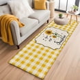 thumbnail image 1 of Sunflowers Kitchen Runner Rug 2x6 Washable Runners for Hallway Non Slip Yellow Floral Watercolor Botanical Checkered Rustic Large Area Rug Indoor Floor Carpet for Bathroom Laundry Entryway Bedroom, 1 of 8