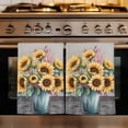 thumbnail image 1 of Sunflowers Kitchen Towels Set of 1, Spring Botanical Yellow Floral Vases Retro Absorbent Dish Towels for Kitchen, Microfiber Hand Towel, Quick Drying Tea Towel for Cleaning Decorative Dishcloths, 1 of 7