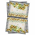 thumbnail image 1 of Sunflowers Kitchen Towels Set of 2, Water Absorbent Dish Towel, Spring Farmhouse Country Truck Leaf Black Plaid Decorative Hand Towels - Quick Drying Cloth for Cooking Baking, 18x28 Inch, 1 of 8