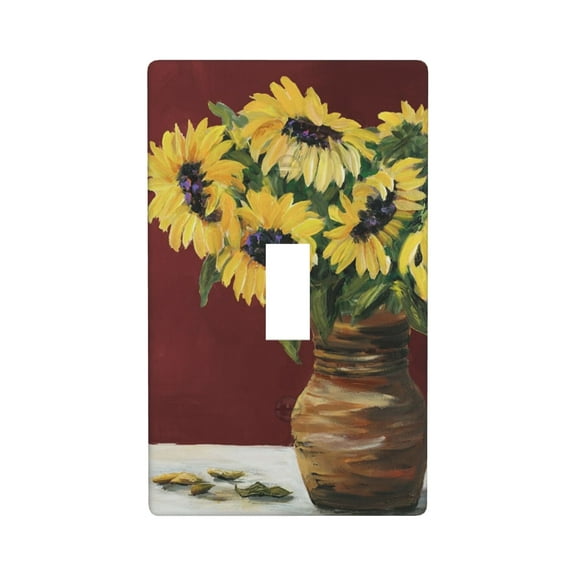 Sunflowers Light Switch Cover Plates Single Toggle Wall Plate, Decorative 1-Gang Christmas Decor Lightswitch Cover