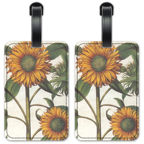 Sunflowers - Luggage ID Tags / Suitcase Identification Cards - Set of 2