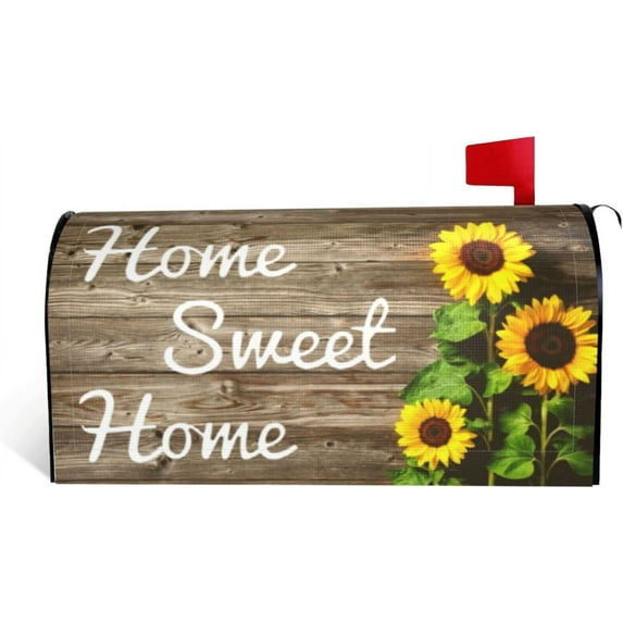 Sunflowers Mailbox Covers Magnetic Letter Post Box Cover Wrap Decoration Welcome Home Garden Outdoor Yard Outside Farmhouse Home Decor 21" Lx 18" W