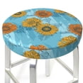 thumbnail image 1 of Sunflowers Orange Yellow Round Bar Stool Seat Covers, Elastic Round Chair Cover Stool Seat Slipcover Bar Stool Cushions Round Pad for 12-14 inch, 1 of 5
