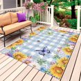 thumbnail image 1 of Sunflowers Outdoor Rug 6x9 Ft, Non Slip Washable Area Rug, Spring Watercolor Flowers Butterflies Hydrangea Blue Patio Rugs Carpet Runner, Large Floor Mat for Indoor/Outdoor Deck Porch Camping, 1 of 8