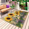 thumbnail image 1 of Sunflowers Outdoor Rug for Patio/Deck/Porch, Non-Slip Large Area Rug 3 x 5 Ft, Watercolor Colorful Botanical Floral Branches Indoor Outdoor Rugs Washable Area Rugs, Camping Rug Carpet Runner, 1 of 8