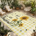 thumbnail image 1 of Sunflowers Outdoor Rug for Patio/Deck/Porch, Non-Slip Large Area Rug 5 x 7 Ft, Spring Summer Bees Floral Yellow Plaid Indoor Outdoor Rugs Washable Area Rugs, Reversible Camping Rug Carpet Runner, 1 of 8