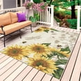 thumbnail image 1 of Sunflowers Outdoor Rug for Patio/Deck/Porch, Non-Slip Large Area Rug 5 x 8 Ft, Farmhouse Retro Butterfly Beige Yellow Indoor Outdoor Rugs Washable Area Rugs, Reversible Camping Rug Carpet Runner, 1 of 8