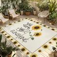 thumbnail image 1 of Sunflowers Outdoor Rug for Patio/Deck/Porch, Non-Slip Large Area Rug 5 x 8 Ft, Modern Bee You Are My Sunshine Beige Indoor Outdoor Rugs Washable Area Rugs, Reversible Camping Rug Carpet Runner, 1 of 8