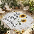 thumbnail image 1 of Sunflowers Outdoor Rug for Patio/Deck/Porch, Non-Slip Large Area Rug 6 x 9 Ft, Farmhosue You Are My Sunshine Wooden Grain Indoor Outdoor Rugs Washable Area Rugs, Reversible Camping Rug Carpet Runner, 1 of 8