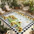 thumbnail image 1 of Sunflowers Outdoor Rug for Patio/Deck/Porch, Non-Slip Large Area Rug 6 x 9 Ft, Spring Farmhouse Country Truck Leaf Wood Grain Indoor Outdoor Rugs Washable Area Rugs, Camping Rug Carpet Runner, 1 of 8