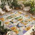 thumbnail image 1 of Sunflowers Outdoor Rug for Patio/Deck/Porch, Non-Slip Large Area Rug 6 x 9 Ft, Spring Gnomes Hydrangea Daisy Botanical Beige Indoor Outdoor Rugs Washable Area Rugs, Camping Rug Carpet Runner, 1 of 8