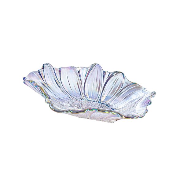 Sunflowers Pattern Glass Serving Tray For Snacks Fruits Desserts Parties Home